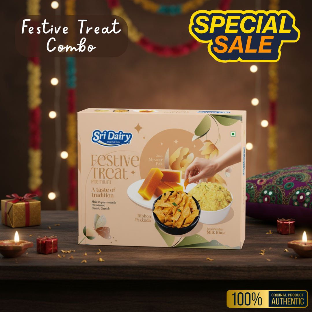 Premium Combo | Milk Khoa, Pakoda & Ghee Mysore Pak