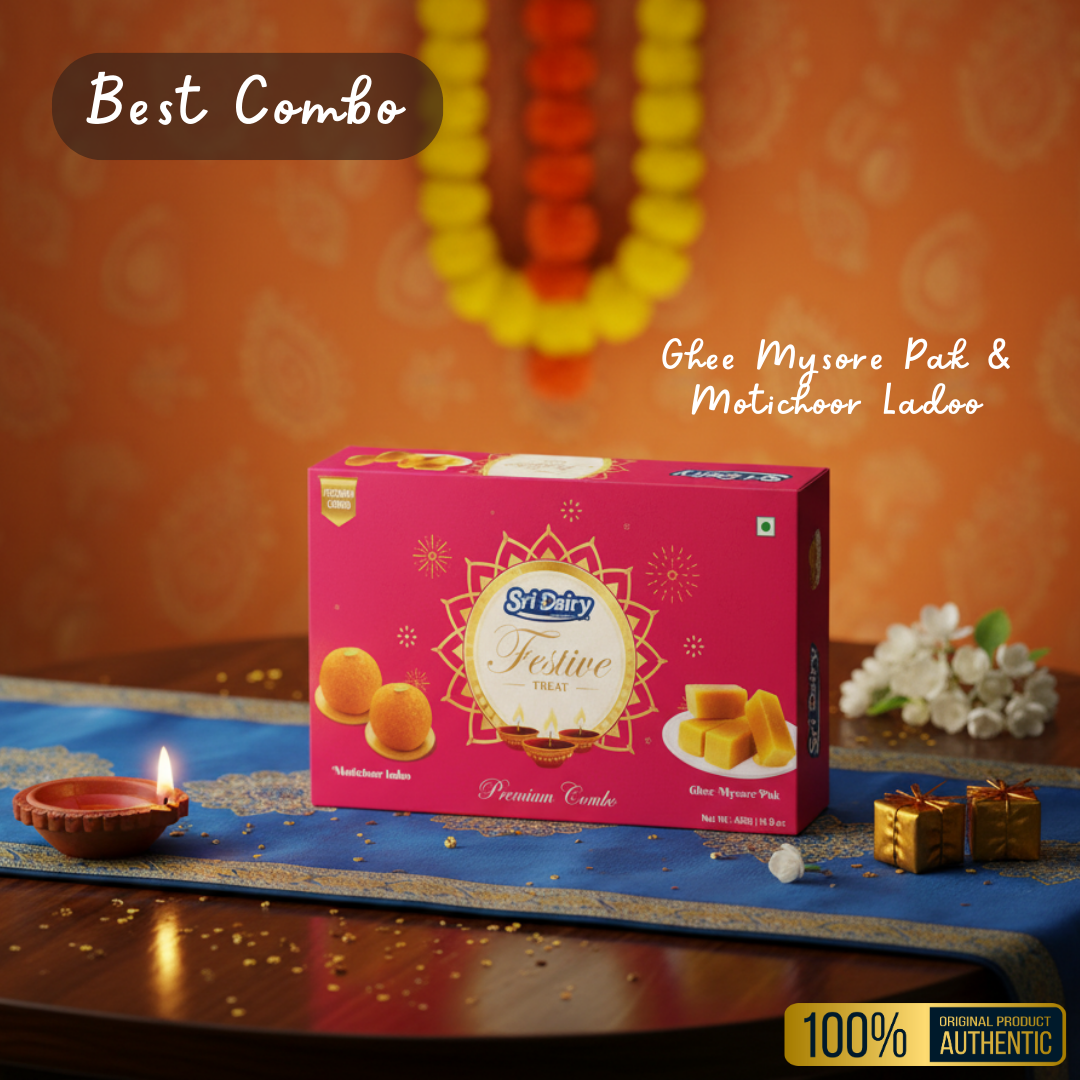 Ghee Mysore Pak and Motichoor Ladoo (Laddu)