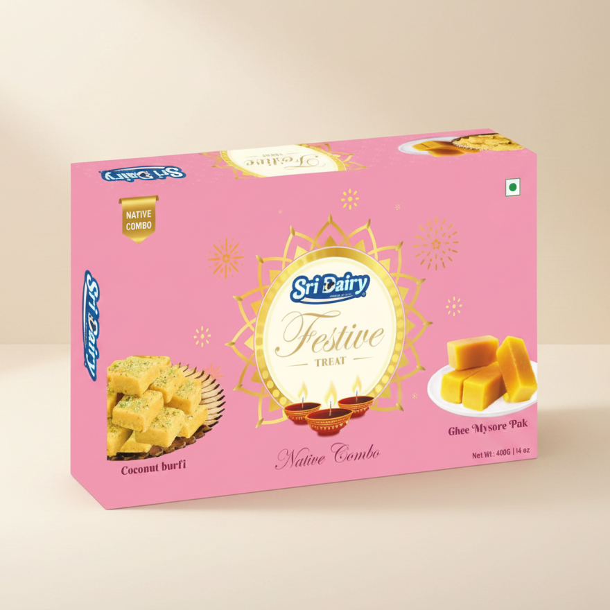 Ghee Mysore Pak & Coconut Burfi - 400 gm
