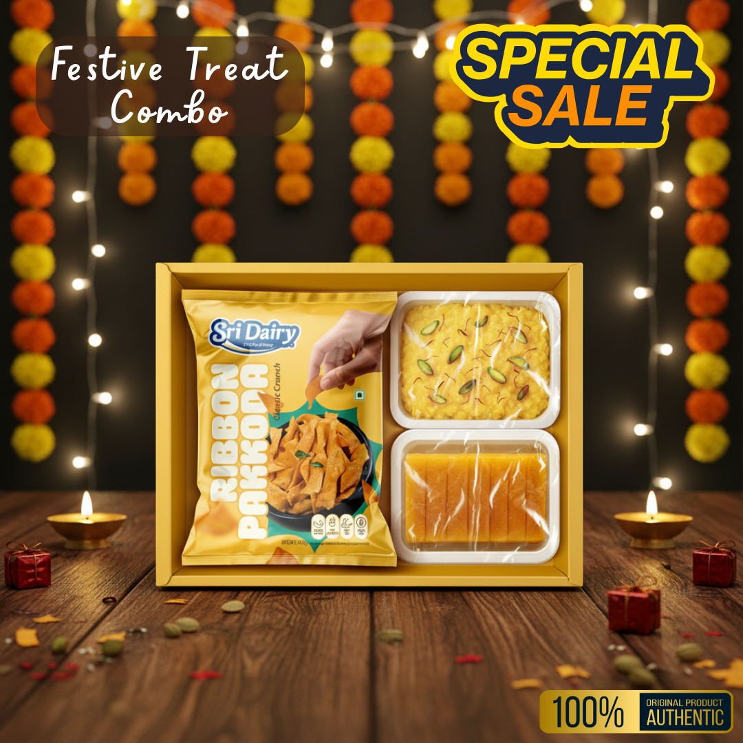Premium Combo | Milk Khoa, Pakoda & Ghee Mysore Pak