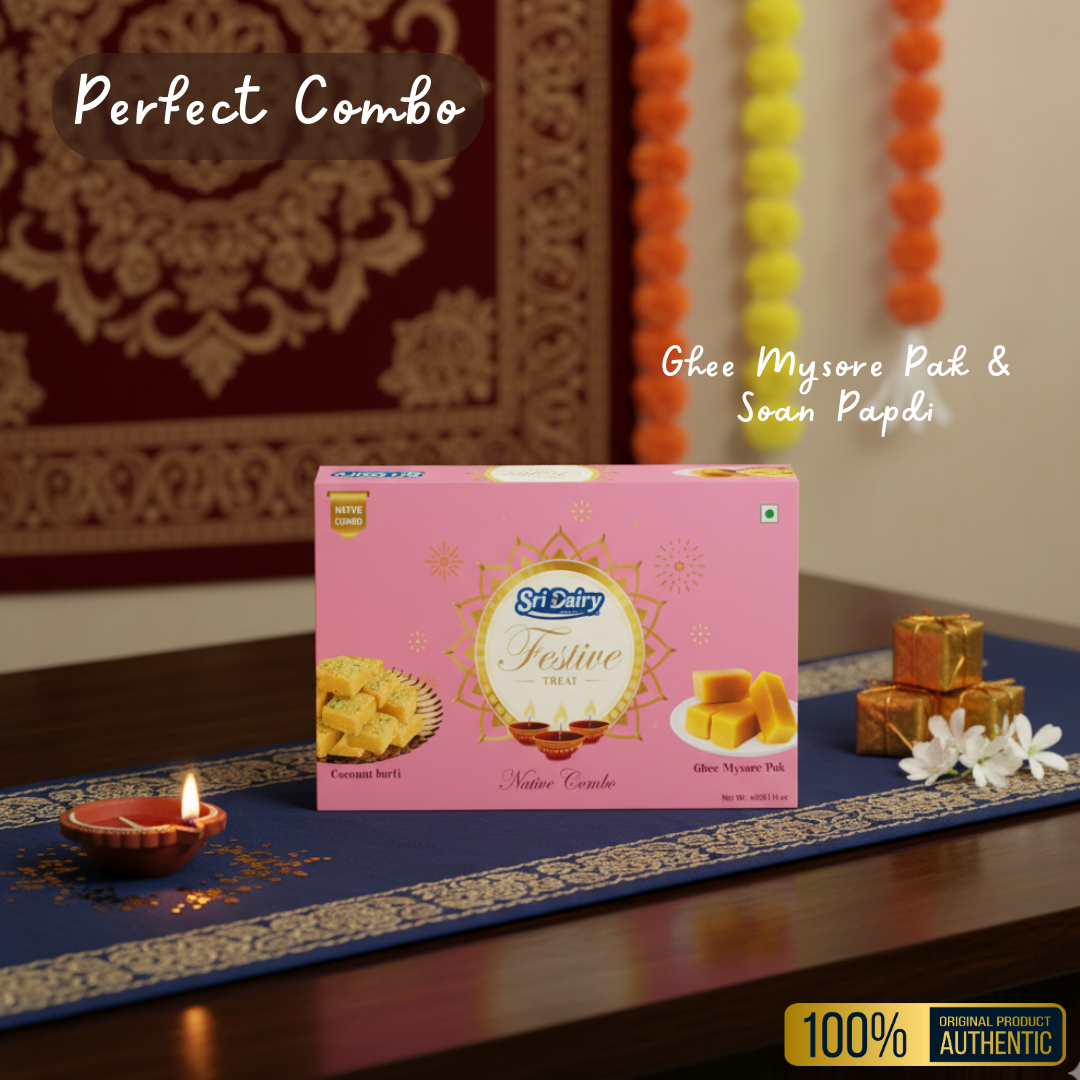 Ghee Mysore Pak and Coconut Burfi